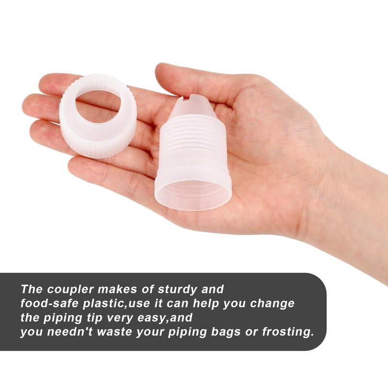 6-PCS Large Plastic Couplers, 1.42 Base, 2.05 Height, Piping Tip, Icing gallery
