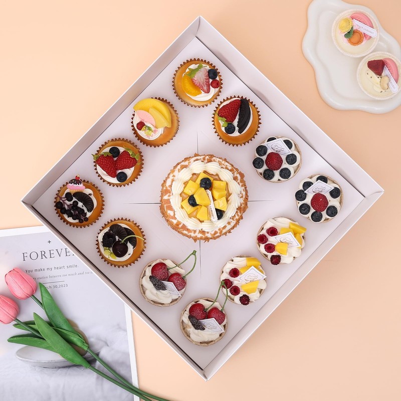24 Packs Bento Cake and Cupcake Box Fit 12 muffin Cupcakes and 1 Mini with Clear gallery
