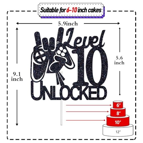 Tivurcia Unlocked Cake Topper - Video Game Boys 10th Birthday Cake Level 10 gallery