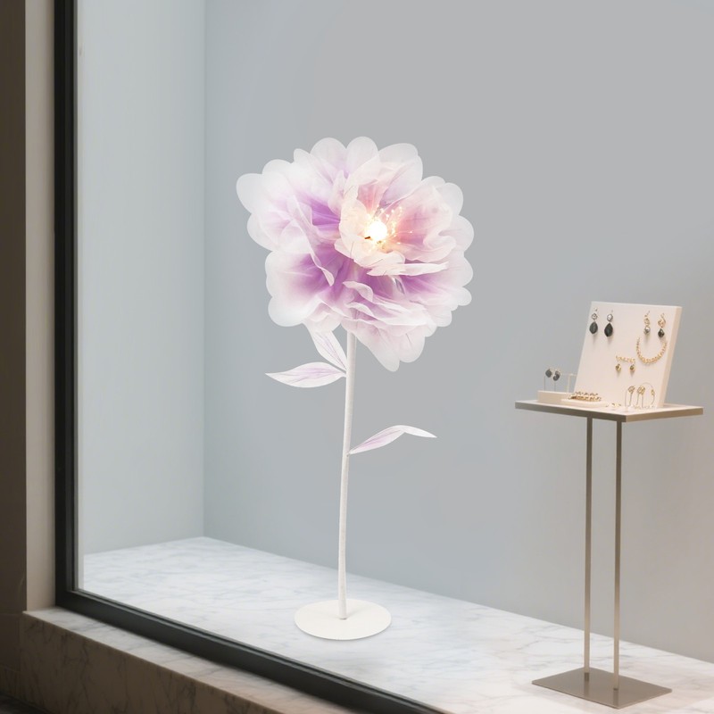 Large Electric Auto-Open Artificial Flower Decoration, Floral Decor with Light gallery