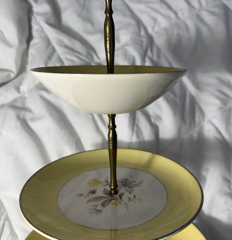 Vintage 3 Tier Dessert Stand Floral China Tea Party Cupcake Serving Tray gallery