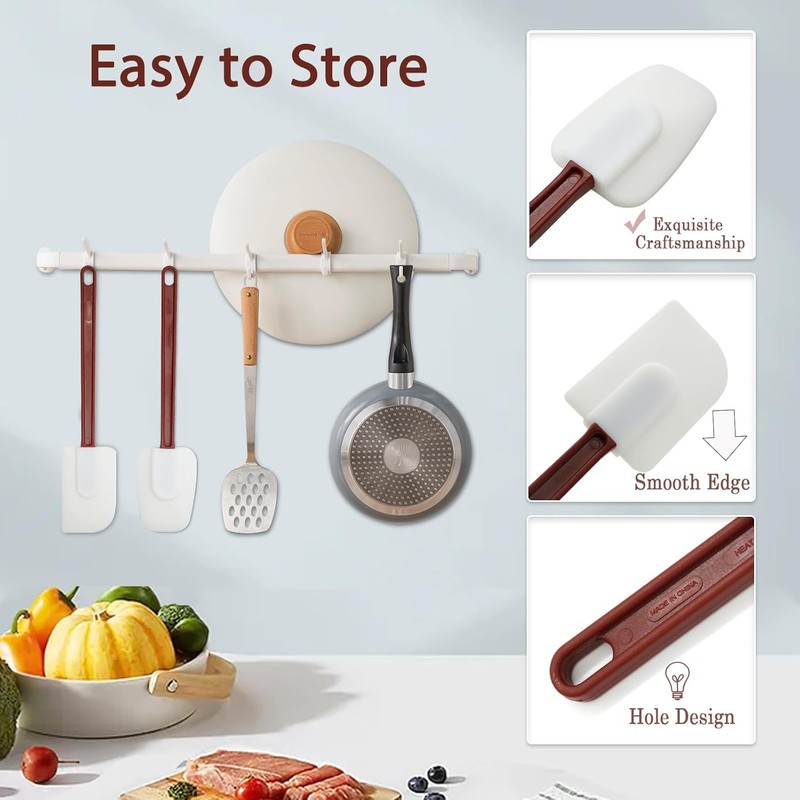 10 INCH Silicone Spatulas Heat Resistant Heavy Duty Rubber Spatulas gallery