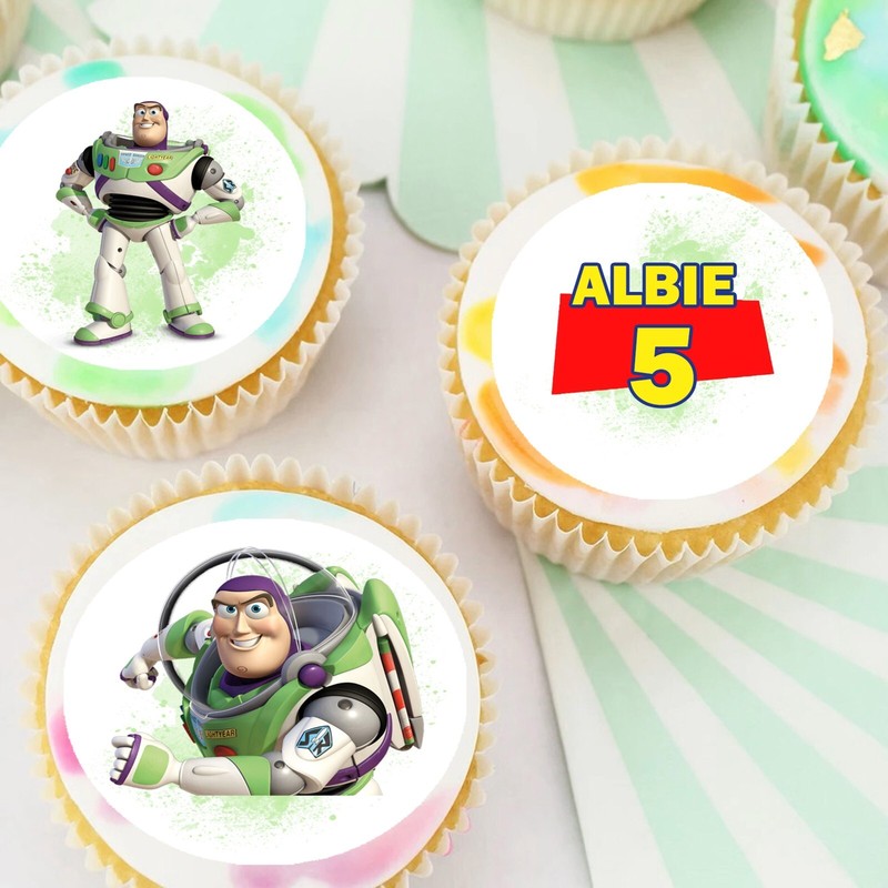 Buzz Lightyear Toy Story Pre-cut Edible Cupcake or Cookie Toppers