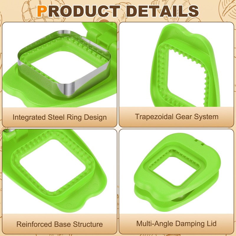 2 Pack Crustless Sandwich Cutter, Round/Square Apple(Blue/Green) gallery