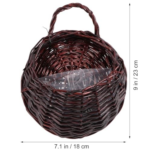 Rattan Flower Pot Hanging Basket - Wicker Hanging Basket for 23X18CM Coffee gallery