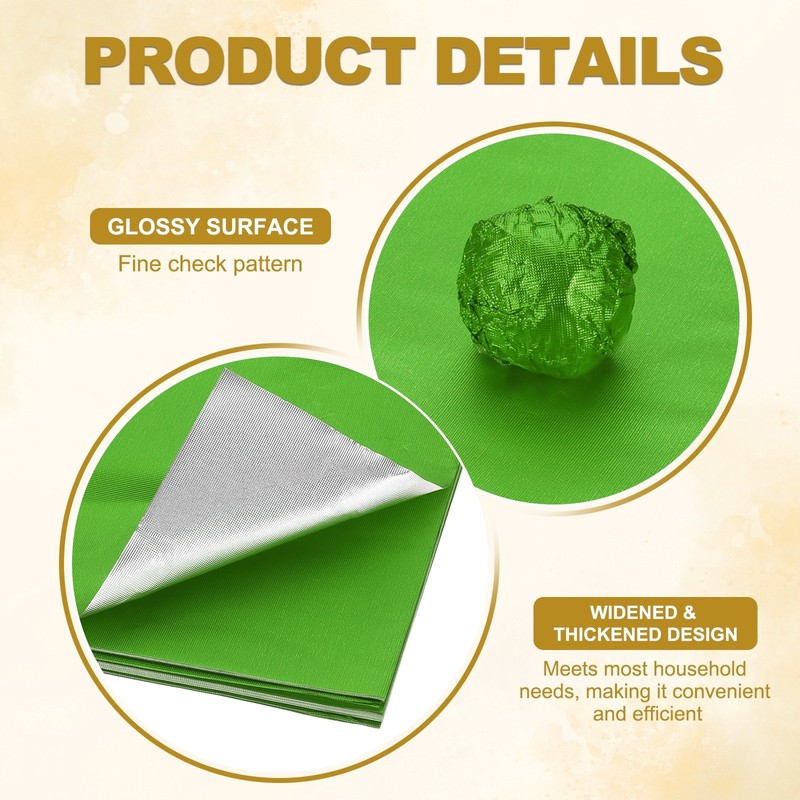 200 Pcs 3x3 Inch Foil Candy Wrappers Chocolate Wrapping Paper Light Green gallery