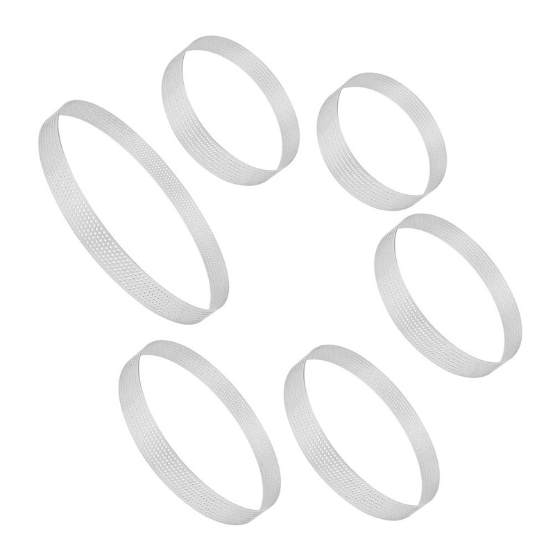 12 Pcs Round Cake Rings Stainless Steel Perforated Tart Molds For Baking