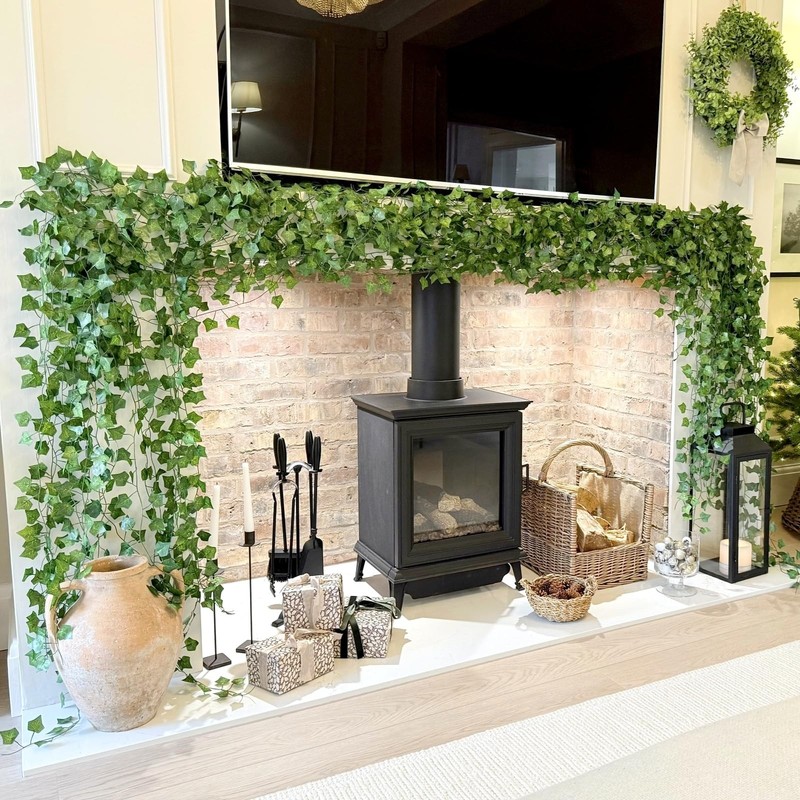 CQURE 120Pack 840Ft Artificial Ivy Fake Vines,Ivy Garland Greenery Garland Fake gallery