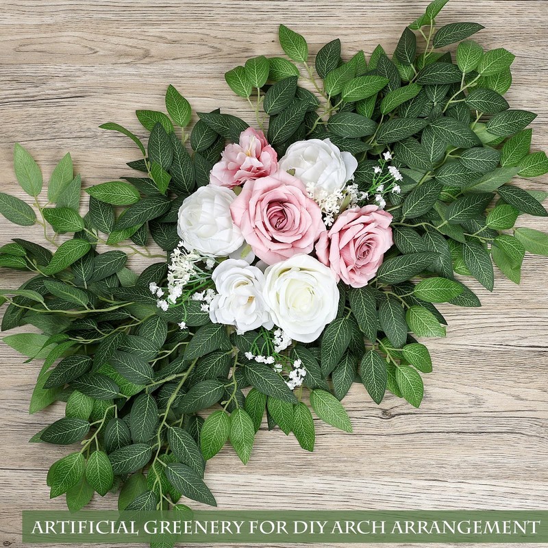 DIYDOFUN 48x Artificial Italian Ruscus Greenery Fake Silk 24" Stems gallery