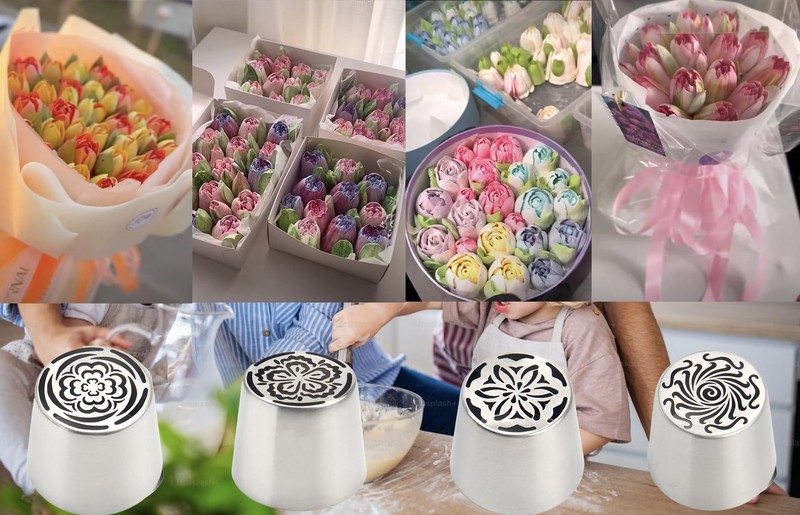 Mother Day Gift Extra Large Russian Piping Tips Cake Decorating Kit Silver gallery