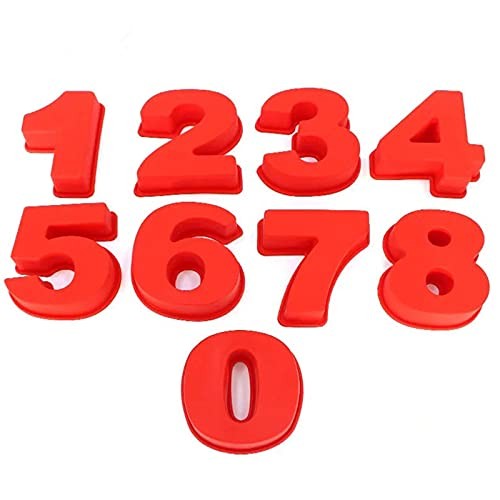 Small 9 pieces Silicone Number Cake Molds Jelly Chocolate Moulds Candy 4inch gallery