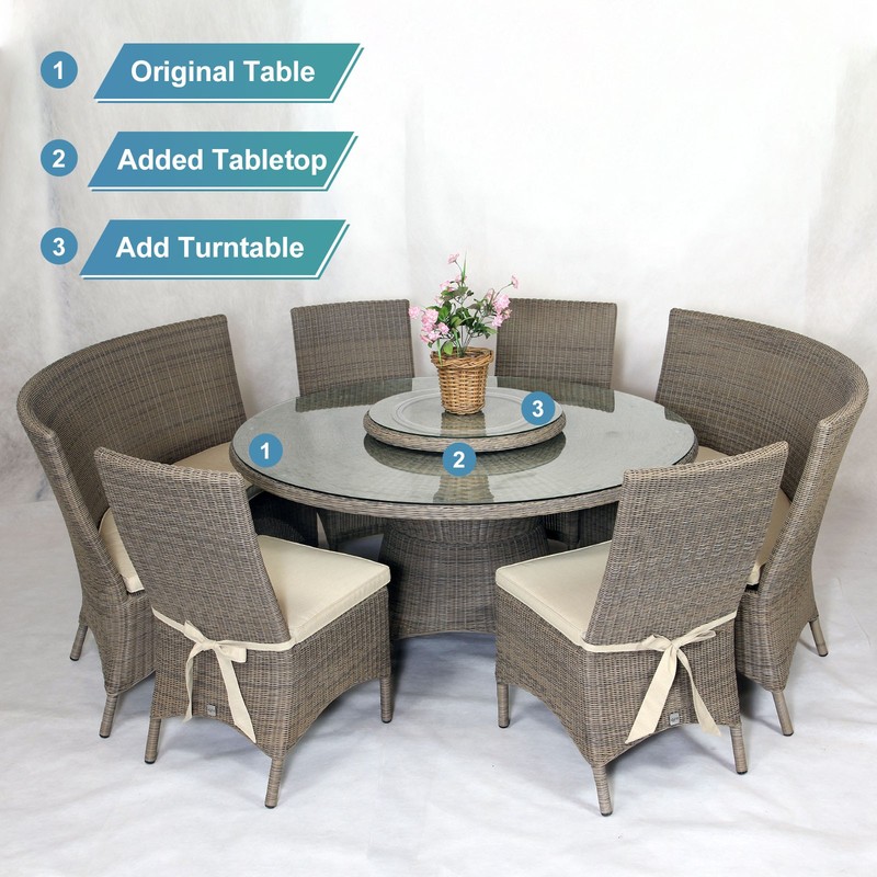 Aluminum Lazy Susan Metal Rotating Turntable 24 Inch for Dining Table Silver gallery