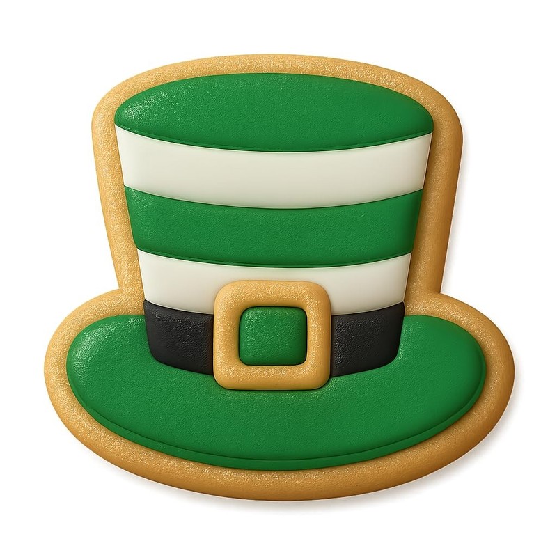 Striped Leprechaun Hat Cookie Cutter & Stamp - 4x3.5 Fun Kitchen Baking gallery