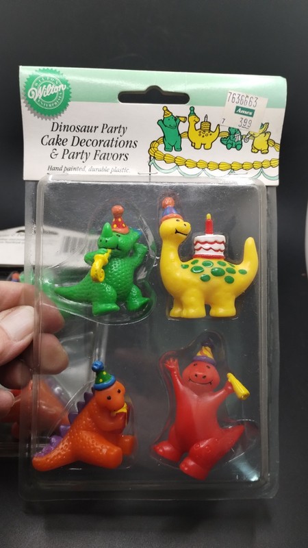 Vintage Wilton Dinosaur Cake Topper Lot Party Favors New 1994 gallery