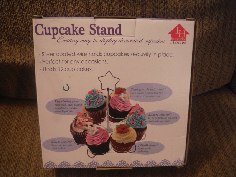 NEW In Box Imperial Home 12 Cupcake Stand Metal with Star at Top gallery