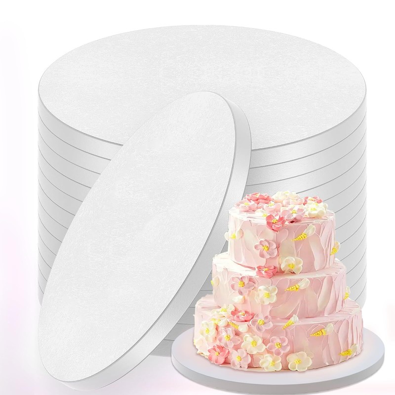 12 Inch Cake Drums 12 Pack 1/2 Inch Thick Round Cake Boards Bend Resistant & …