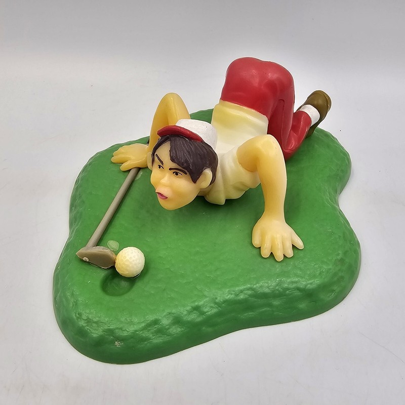 Vintage 1970s Wilton Golfer Man Cake Topper Humorous Funny Plastic Golf Decor
