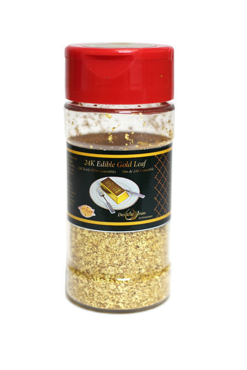 24K Edible Gold Leaf Crumbs, Shaker, 0.500g