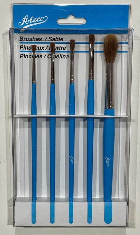ATECO 5-PIECE ARTIST PASTRY DECORATING BRUSH SET #1604-DECORATE COOKIES & CAKES