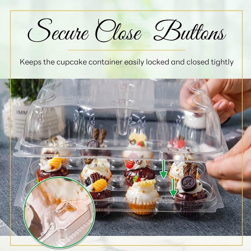 12 Count Mini Cupcake Containers 20 Pack Cupcake Holder with Detachable Tall ... gallery