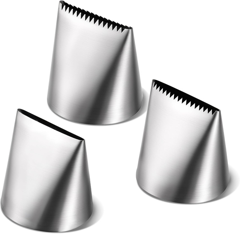 3 PCS Piping Tips Set Large Frosting Piping Kit Stainless Steel Cake Icing No... gallery