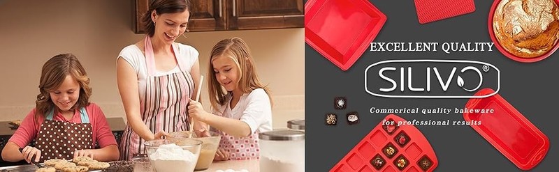 Silicone Heart Muffin Pan (2 Pack) - Nonstick Silicone Molds for Baking, gallery