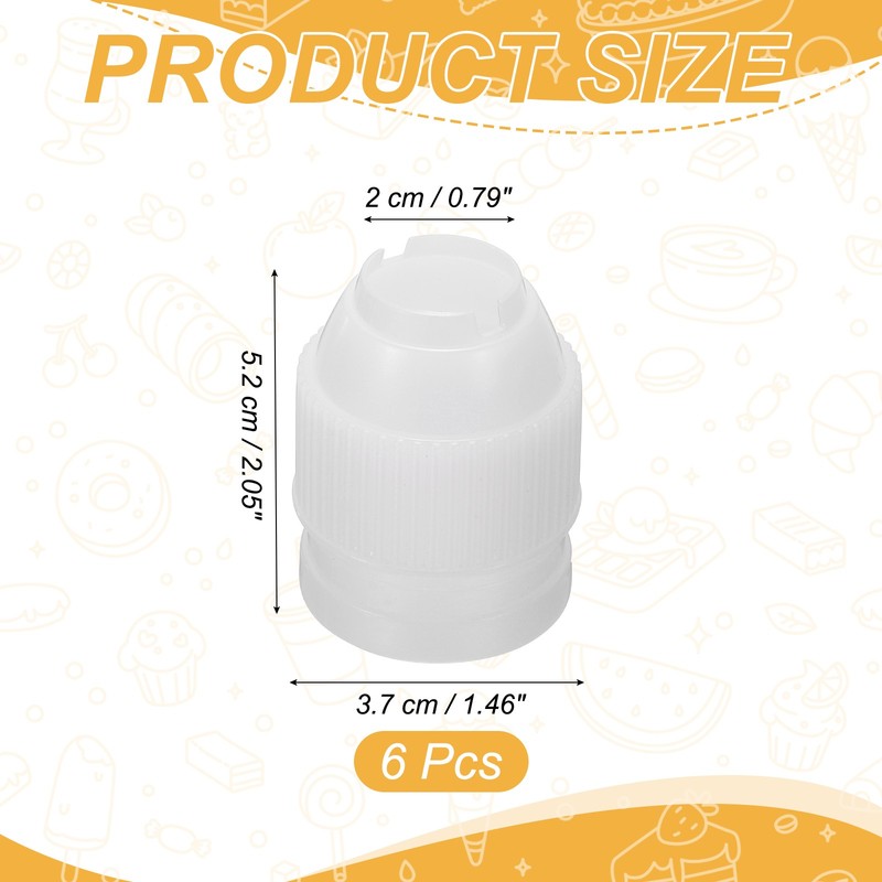 6 Pcs Piping Tip Coupler, Medium Couplers Icing Frosting Piping Bag Tool, White gallery