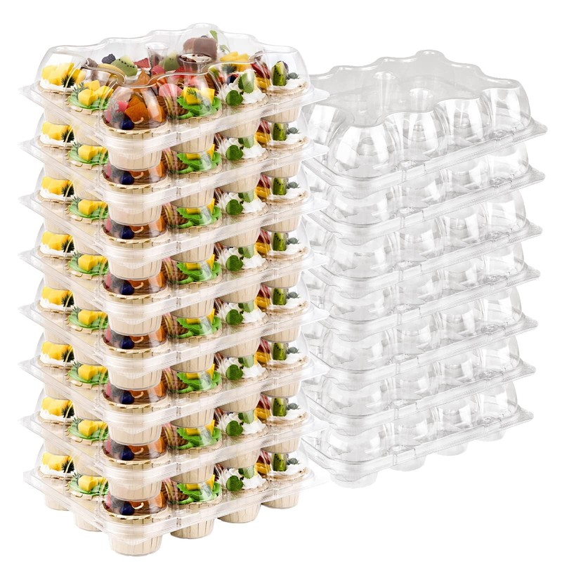 12 Counts x 15 Sets Cupcake Containers 12 Count Cupcake Boxes Plastic Cupcake...