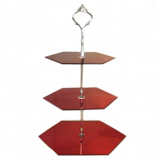 Three Tier Hexagon Shaped Cake / High Tea Stands-Two Sizes & many colour choices gallery