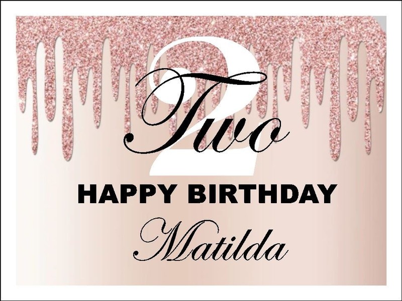 2nd Birthday Edible Icing Cake & Cupcake Toppers – Pink Birthday Decorations gallery