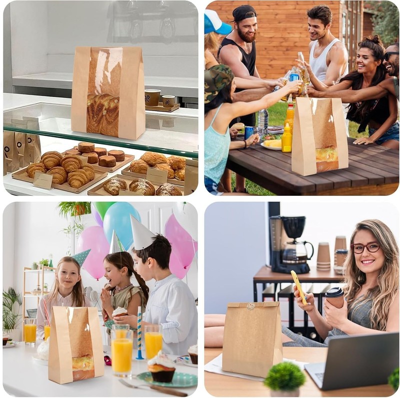 30 pack bread paper bags with window, including 30 homemade bread storage lab... gallery