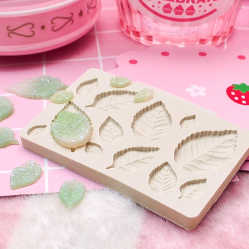 Silicone Rose Leaves Embellisment Fondant Mould Cake Decor Sugar Mold gallery
