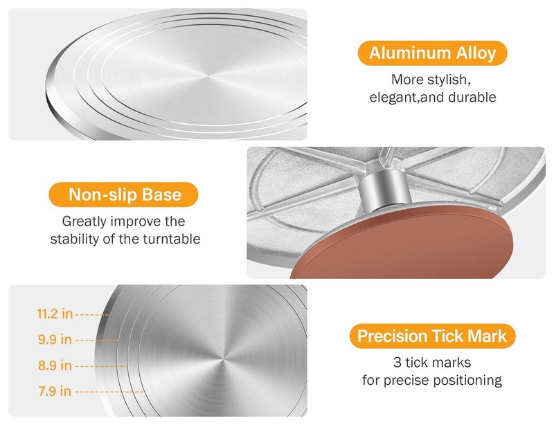 22pcs Cake Decorating Supplies Kit, Baking Tools with 12" Aluminium Cake Turn... gallery