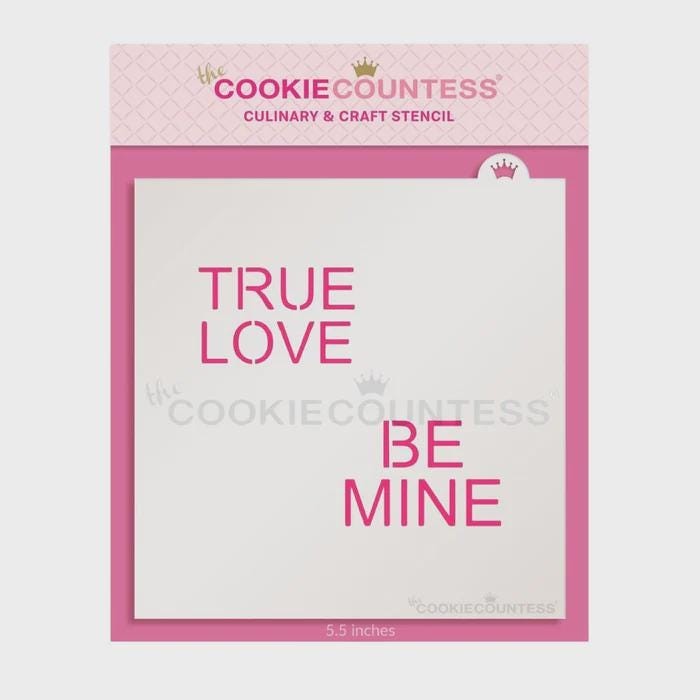 Classic Conversation Hearts Large Stencil Set by Cookie Countess