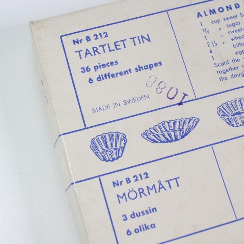 Mini Tartlet Candy Tins Vintage Made In Sweden 6 Shapes Set Of 36 in Box gallery