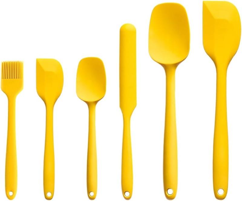 Silicone Spatula Set 6 Pieces High Heat Resistant Kitchen Scraper Spatulas
