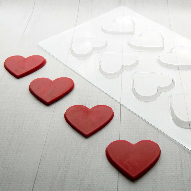 Heart 6 Cake Topper Decoration Chocolate Candy Soap Mold Crafts Plastic Molds