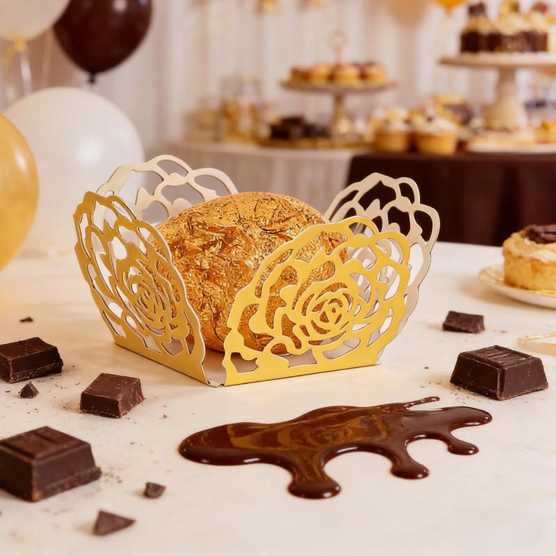 100 PCS Truffle Wrapper Liners Paper Mini Cupcake Chocolate Candy Tray gallery