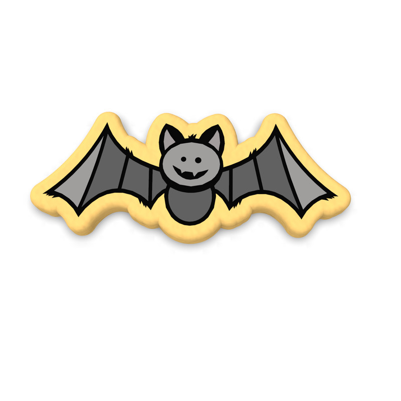 Halloween Bat Cookie Cutter & Stamp 1 | Furry Flying Bats Scary Creepy Boo Eek gallery