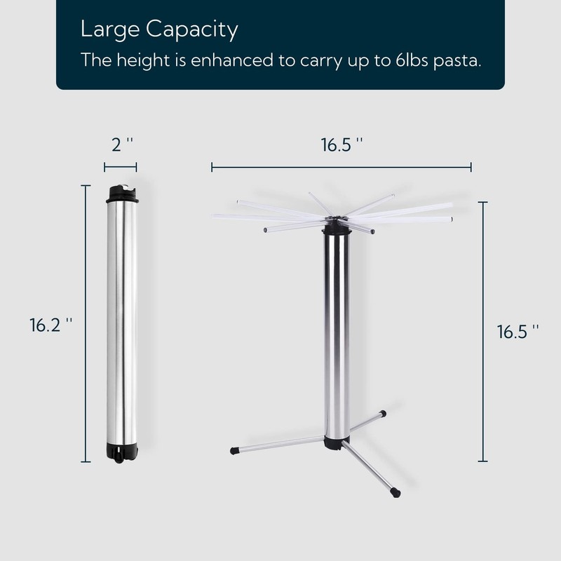 Collapsible Pasta Drying Rack, Foldable for Easy Storage, Rotary Arms, Detach... gallery