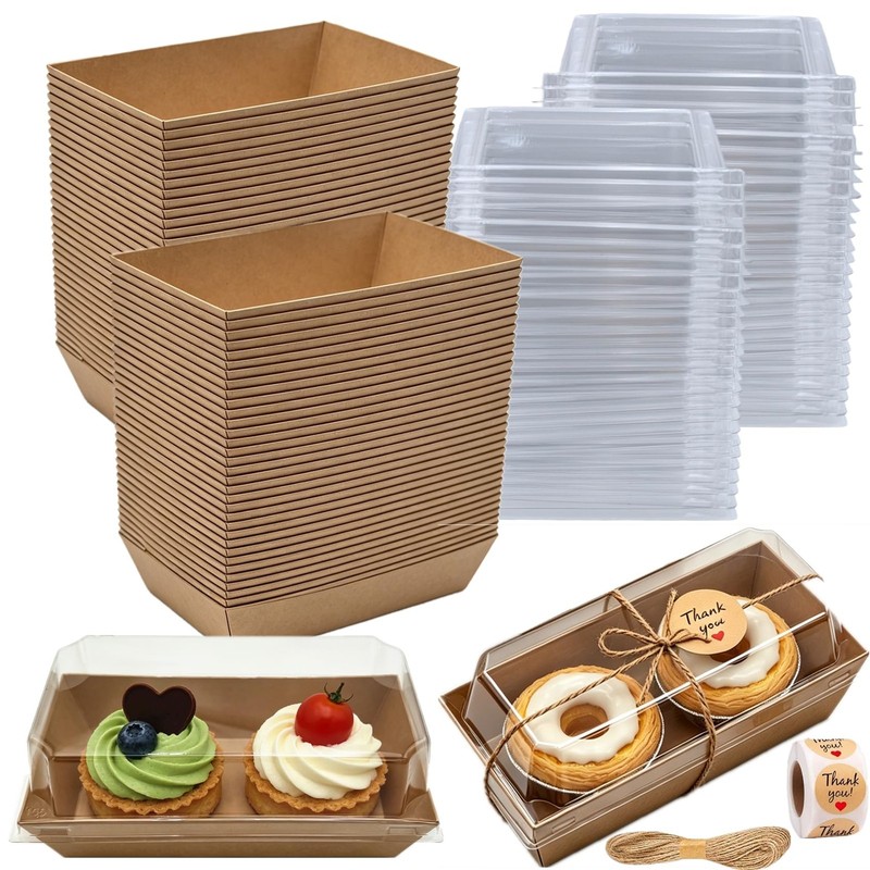100 Pack Charcuterie Boxes with Clear Lids, Small To Go Food Containers, Disp…