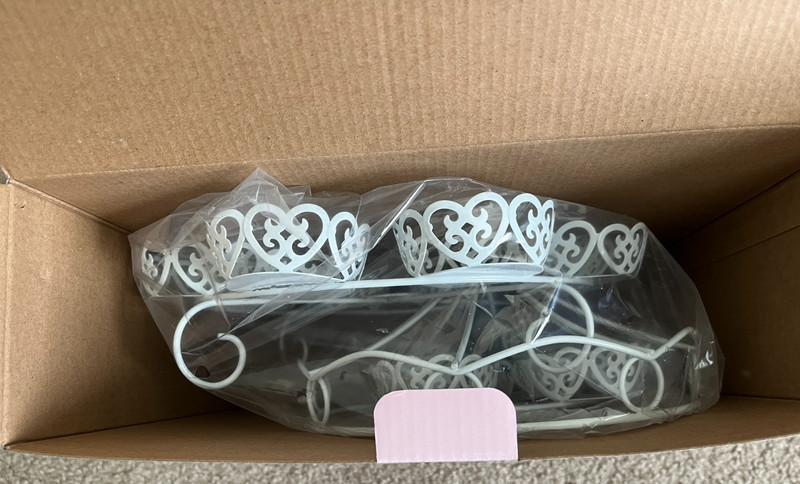 NIB CHARMED FASHION CUPCAKE STAND 12 PIECE WHITE METAL SPIRAL DISPLAY PARTY DECO gallery