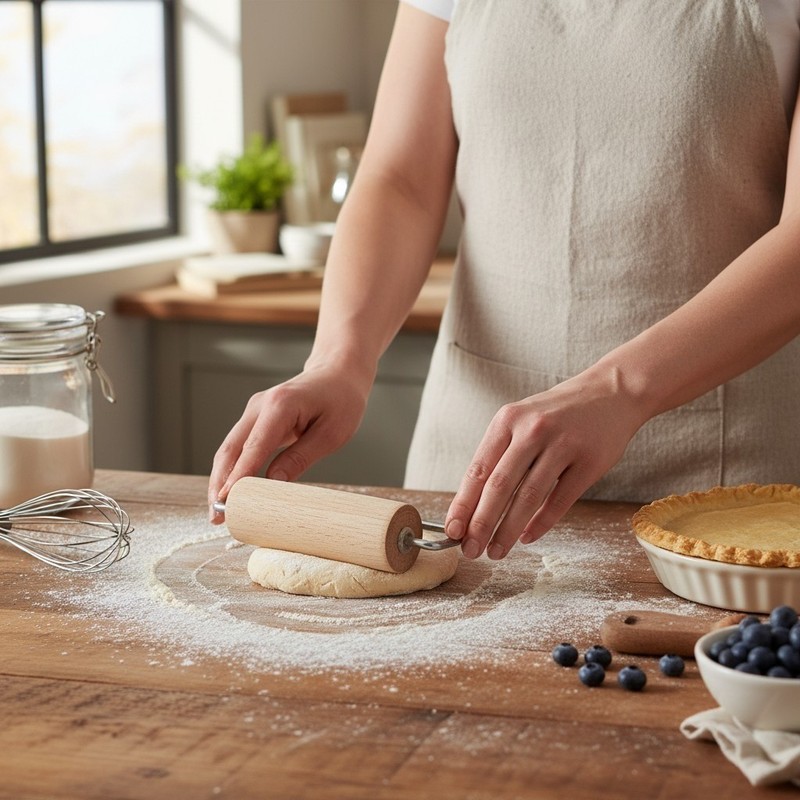 Mrs. Anderson’s Baking Double Dough Roller Wood Pastry Roller 43679 New