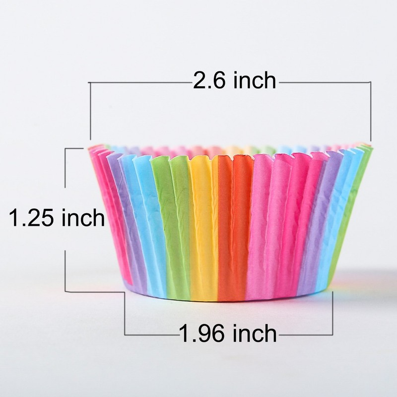 Cupcake Baking Paper Cups Muffin Cupcake Liners Colorful Rainbow Combo Dispos... gallery