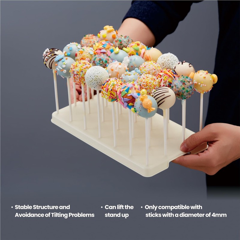 White 28 Holes Cake Pop Stand Candy Lollipop Display Holder Party Dessert gallery