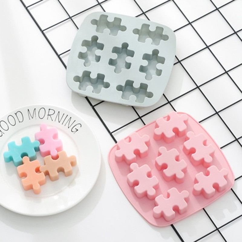 2pcs Silicone Puzzle Tray Baking Mold for Chocolate Candy Jelly gallery