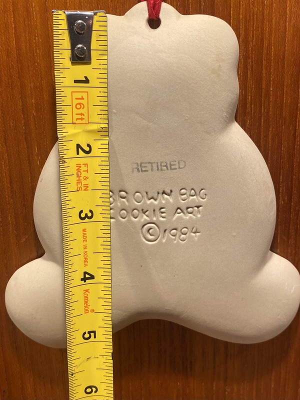 Brown Bag Cookie Mold Art Teddy Bear Stone Press 6” Mold 1984 Vintage gallery