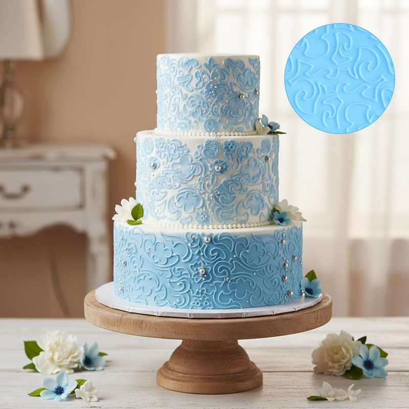 6 Pack Fondant Molds Texture Mats Wood Grain Brick Castle Wall Cobblestone Te... gallery