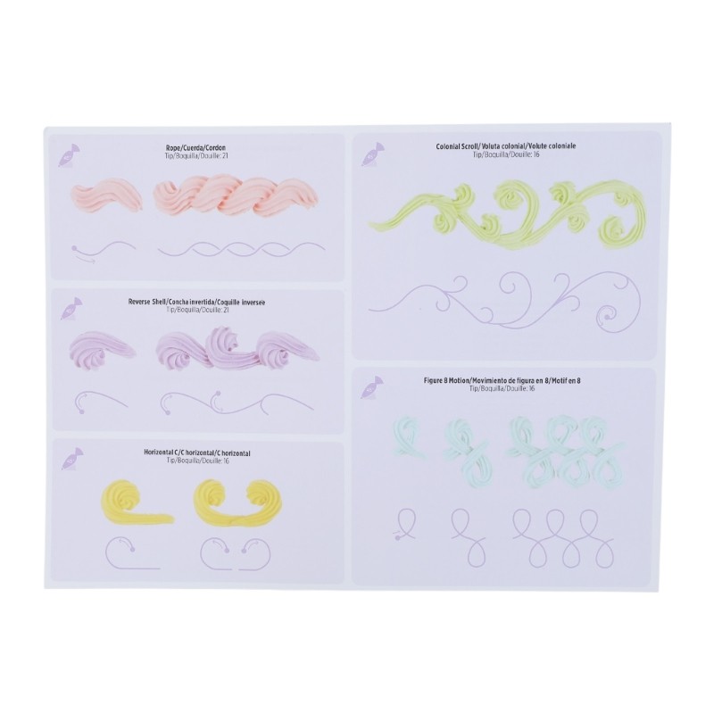 13Sheets Practical DIY Cake Decorating Pipe Practice Board Drawing Pipe Paper gallery
