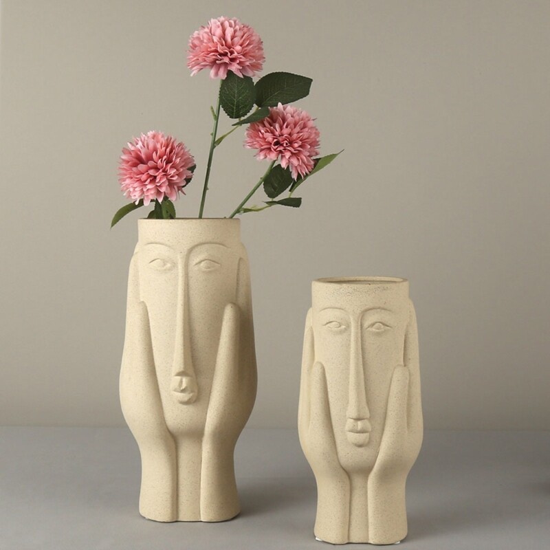 Abstract Art Face Shaped Concrete Mould Hand-Making Supplies for Flowerpot Craft gallery